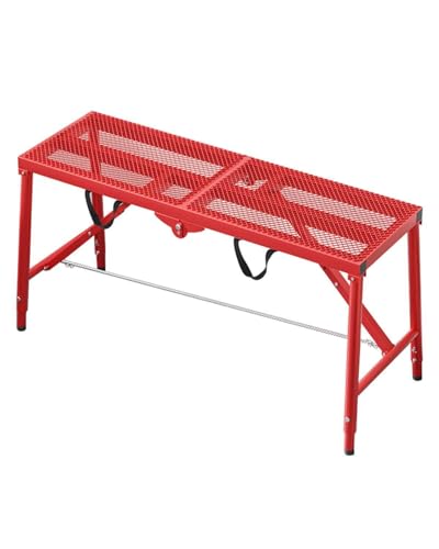 Andamio metálico plegable tipo escalera, banco de trabajo antideslizante para uso interior/exterior, 150x30cm (59x11.8) - Taburete ideal para pintores, escalones y proyectos de pintura (Amarillo) (Ro