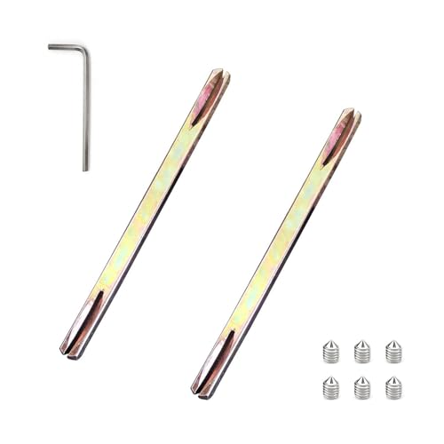 txuzong 2 Piezas Eje Cuadrado Dividido 8 mm x 130 mm - Eje para Manija de Puerta con Tornillos - Compatible con la Mayoría de Tiradores de Puerta - Repuesto para Mecanismo de Manija y Cerraduras