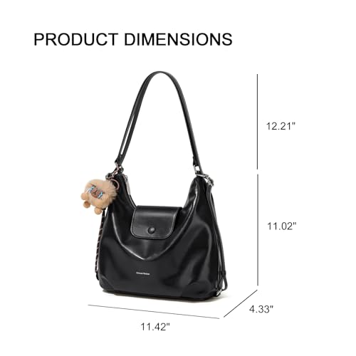 Bolso Tote de Cuero para Mujer Negro miniatura 4