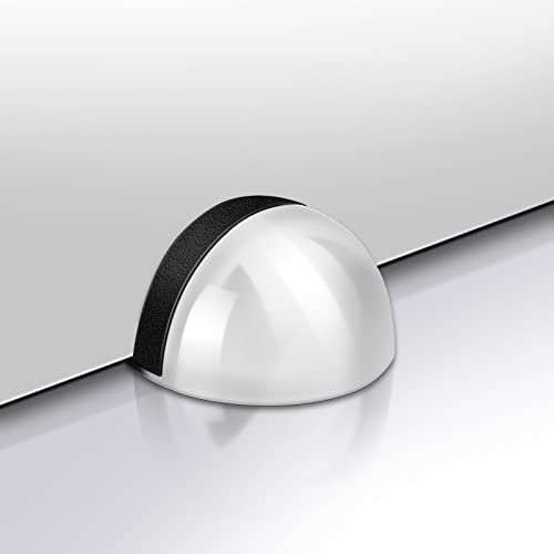 Magnetic Door Stop Adhesive Door Stoppers Floor Mount Magnetic Door Catch Holder Dome Doorstop, 2 Pack White