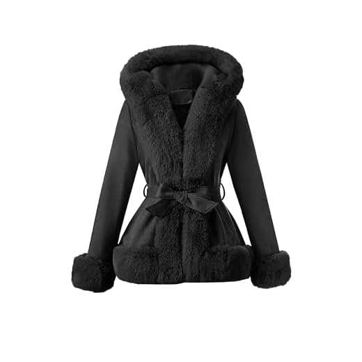 Geschallino Damen Kurzjacke mit Kunstpelzkragen