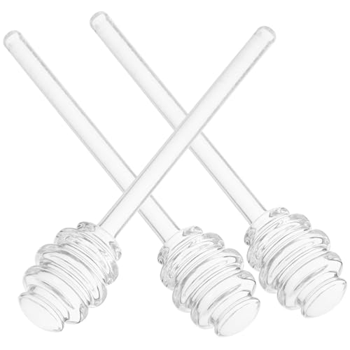 Glass Honey Dipper Sticks 3pcs with Deep Grooves for Drizzling