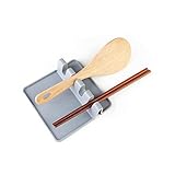 SPHTOEO Kitchen Utensil Silicone Rest Holder Grey-BA
