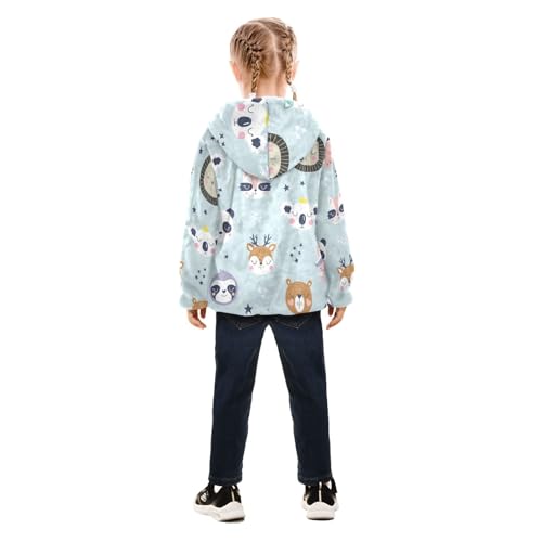 OTVEE Cartoon Animals Bear Koala Kids Hoodie Jacket Fall Spring Full Zip Warm Outwear Coat4
