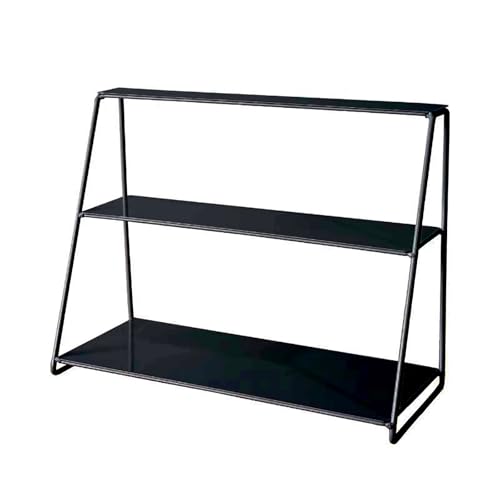 LMXRYPD Estante Trapezoidal de Hierro de 3 Niveles, Organizador de Escritorio, Organizadors de Accesorios para Cafetera, para Cocina, Sala de Estar y Estudio(Black)