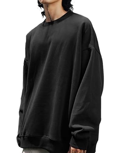 EMMIOL Men's Crewneck Sweatshirt Long Sleeve Hip Hop Fleece Pullover Vintage Sweatshirt Street Fashion Sweatshirts3