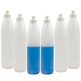 Cornucopia 8-Ounce Squeeze Bottles for Dish Soap and Sauces (6-Pack); Push Pull Cap Dispenser HDPE Squirt Bottles Ideal Soap Dispensers, Condiment Squirt Bottles or Personal Hygiene, BPA-Free