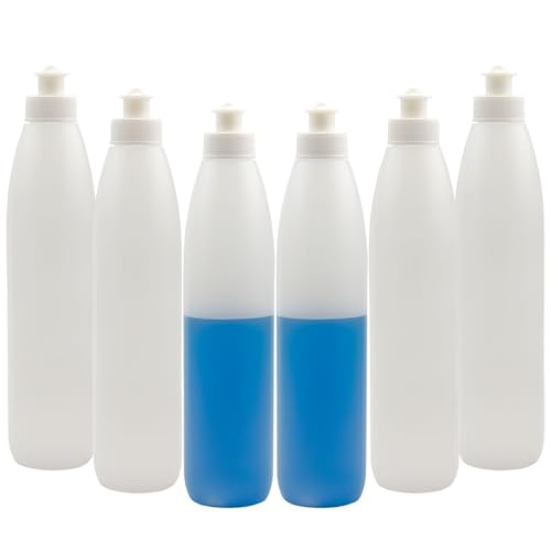 Cornucopia 8-Ounce Squeeze Bottles for Dish Soap and Sauces (6-Pack), BPA-Free HDPE Plastic