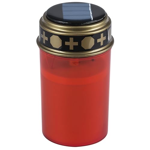 Luz solar LED para tumba con efecto parpadeante y sensor de día/noche, LED amarillo, 7 x 12,5 cm, plástico, resistente a la intemperie, batería Ni-MH de 1,2 V AA, 600 mAh