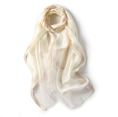 HURESON Lightweight Silk Scarf Elegant Soft Shawls and Wraps for Evening Dresses White glitter Scarves for All Seasons Gift for Women