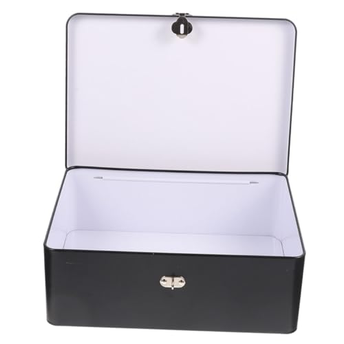 Beavorty caja de almacenamiento con cerradura caja fuerte Organizador de joyas estaño organizador joyas contenedor de almacenamiento de hojalata lata de almacenamiento