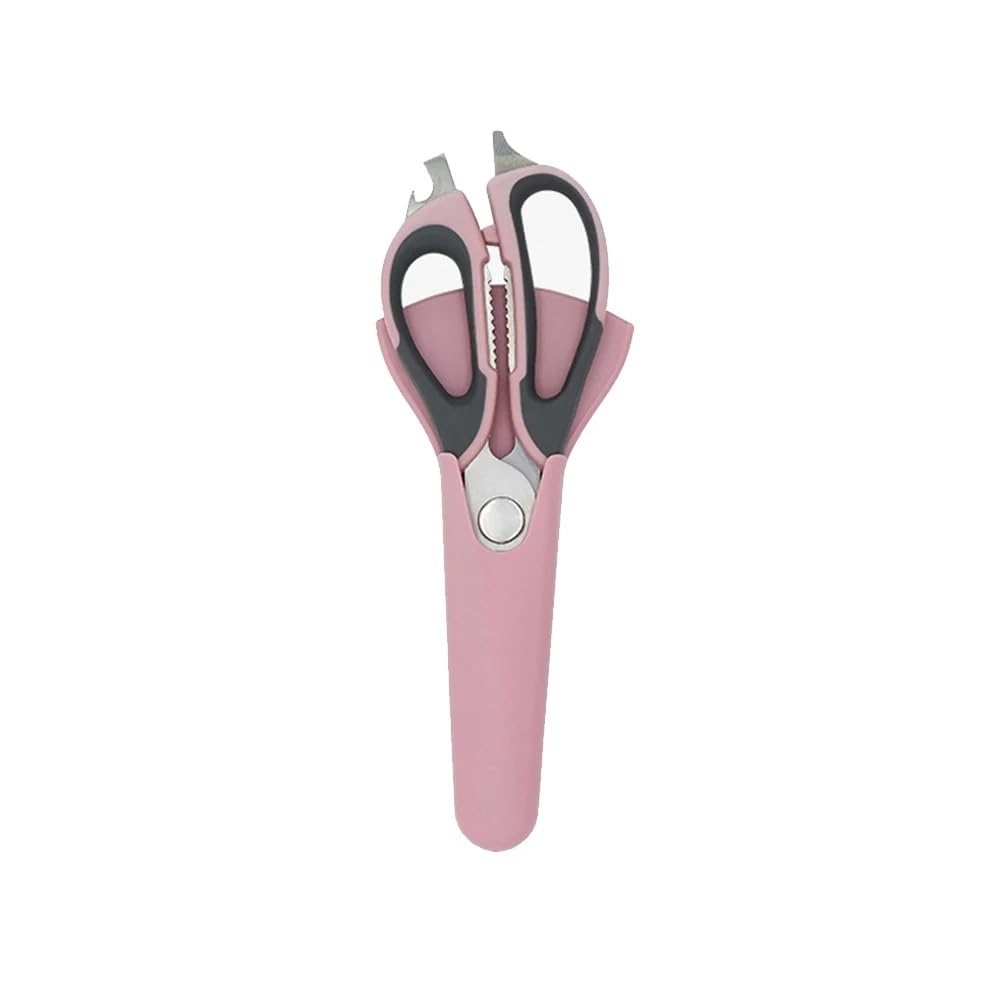Forbici da Cucina, Forbici da Cucina Multiuso, apriscatole e disossatrici per pollame (Rosa)