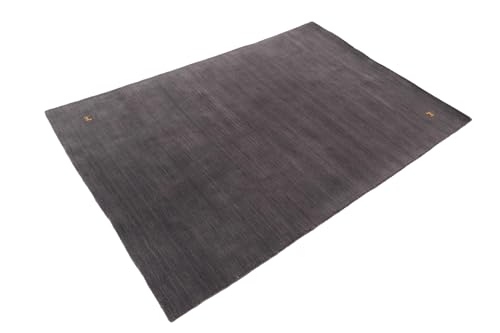 Tapis moderne Loom Gabbeh gris 121x169 isolant phonique en pure laine d'Inde