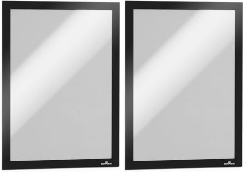 Cadre d'affichage A4 adhésif Durable Duraframe noir pour documents