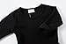 Infant Toddler Baby Girls Dress Black Ruffle Long Sleeves Cotton (12 Months, Black)