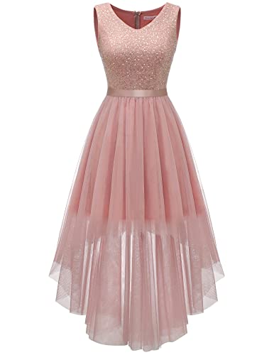 Berylove Abendkleid Damen Rosa Kleid Ballkleider Lang Damenkleider Festlich...