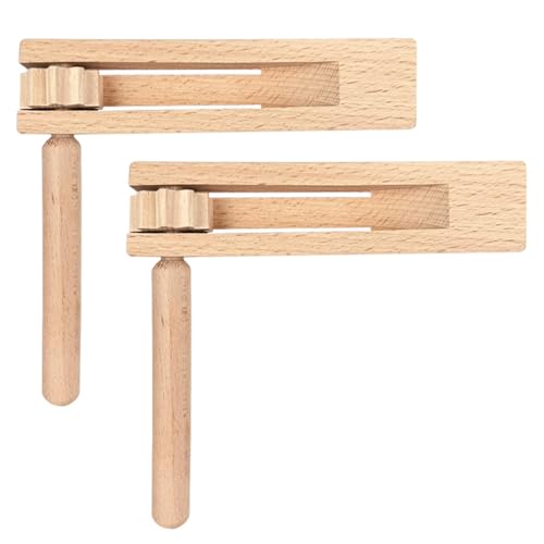 IKOPFLN Tambour Enfant 2 Pièces Crecelle en Bois Instrument de Musique Bebe Jouets À Cliquet en Bois pour Enfants Ratchet en Bois Tambour Bebe pour Événements Sportifs
