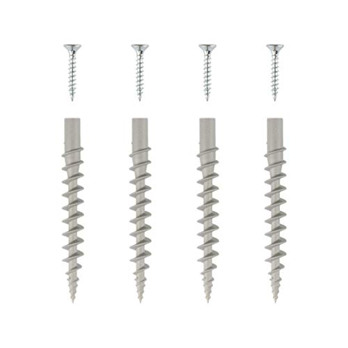Ekey Uno 200011 Set Di Montaggio Per Facciate Con Coibentazione Termica, Tasselli Isolanti Con Viti, Grigio, 4 Pezzi