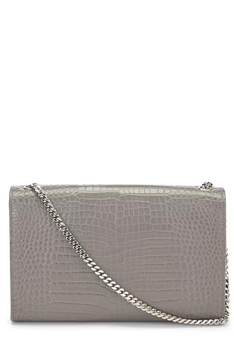 Pre-Loved Grey Embossed Kate Tassel Medium, Grey4