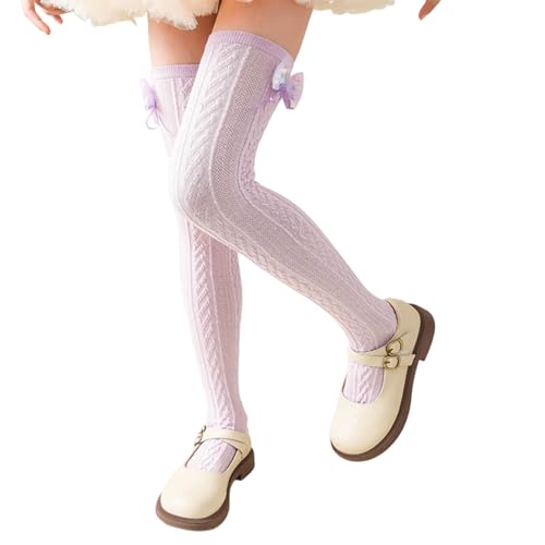Over The Knee Socks Cotton Cableknit Socks Kids Girl Spring Stretchy Socks for Girls School Uniform Socks