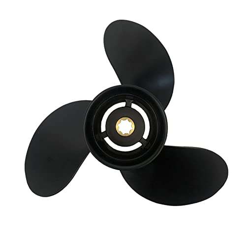 Image of Boat Outboard Propeller for Mercury 6-15HP 8 Spline Tooth 48-828156A12 Aluminium Alloy Marine Engine Propeller 9 x 9 Black 3 Blade