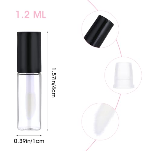 100 Pcs Mini Lip Gloss Tubes, Refillable Lip Balm Bottle Transparent Empty Containers Travel Personal Cosmetic Inserts Cosmetic Tools Mini Lipstick Containers for Women DIY Makeup2