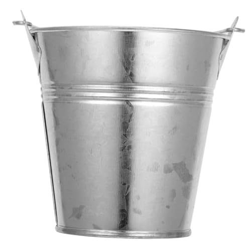 Luxshiny Kleiner Verzinkter Metalleimer 8cm Hoch Silberner Blumenkübel Landhausstil Rustikales Pflanzgefäß Aufbewahrung Für Bastelmaterialien Multifunktionaler Deko Eimer