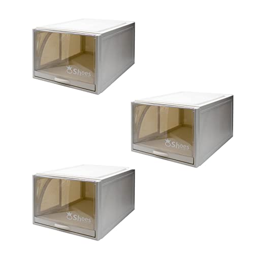S.I.C SIC Zapatero Modular para Ahorro de Espacio, Zapatero Organizador, Almacenaje, Plegable, Apilable, Cajón Desmontable, Puerta Transparente. para guardarropa, Dormitorio, Pasillo(Bianco-2) Cover