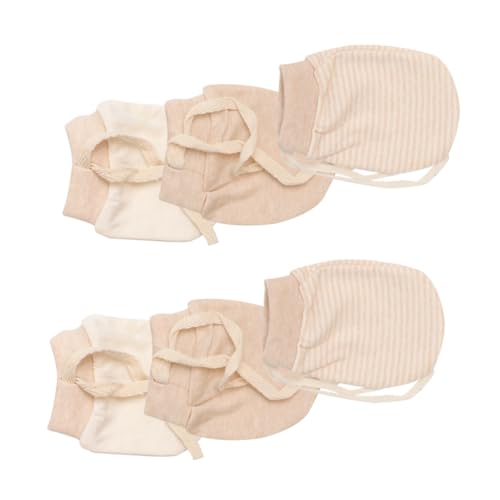 Gatuida 3pairs Mittens Pure Cotton Scratch Mittens Newborn Essentials Comfortable Breathable Gloves