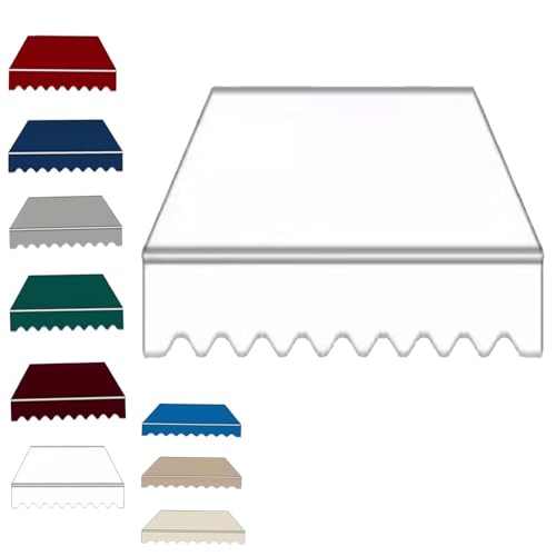 Copertura per tenda da sole retrattile per esterni, tettoia manuale in tela per porte e finestre, ricambio in tessuto resistente all'acqua (bianco, 250 x 200 cm)