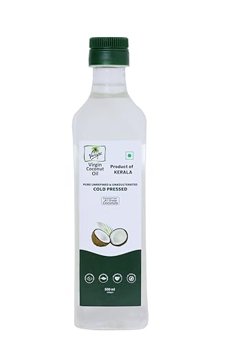 Image of Kerala Vaniyar Virgin Cold Pressed Coconut Oil 500 ml /100% Pure /Cooking, Baby, Hair & Skin Care /Unrefined,Chemical Free, Natural