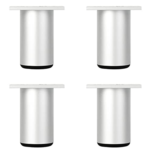 Patas Muebles Cocina, 4 Piezas Patas Reemplazo para Muebles Pata Mesa Comedor Plateado Pata Mesa Escritorio Pies de Sofá Aleación Aluminio | Acabado Anodizada Pies de Metal Altura: 6-40cm 6cm/2.4'