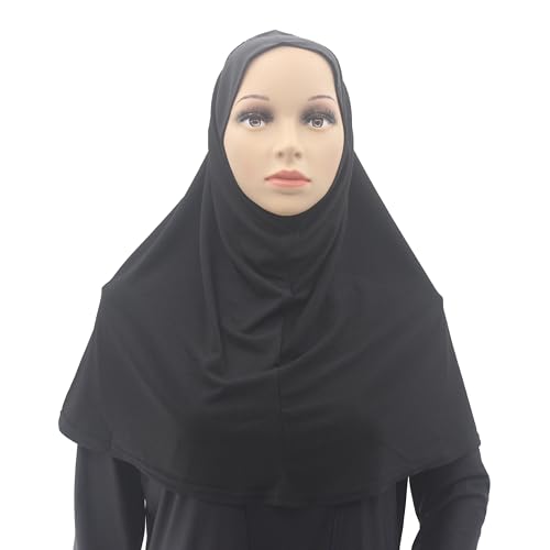 One-Piece Muslim Scarf Hijab Islamic Arab Head Wrap Solid Color for Women2