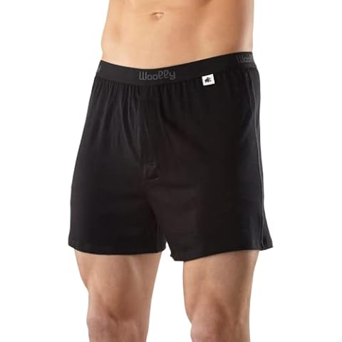 Woolly Clothing Co. Men's Merino Wool Classic Boxer Medium Black Cover