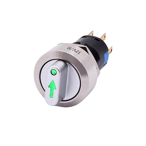 Interrupteur rotatif 16mm 12V LED rouge pour tableaux de bord et bateaux bouton 1NO1NC