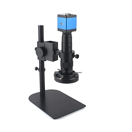 Microscope 13MP HDMI Monocular Microscope Digital Camera C Mount 130X Lens USB LED Light Workbench(Set 300X Lens)
