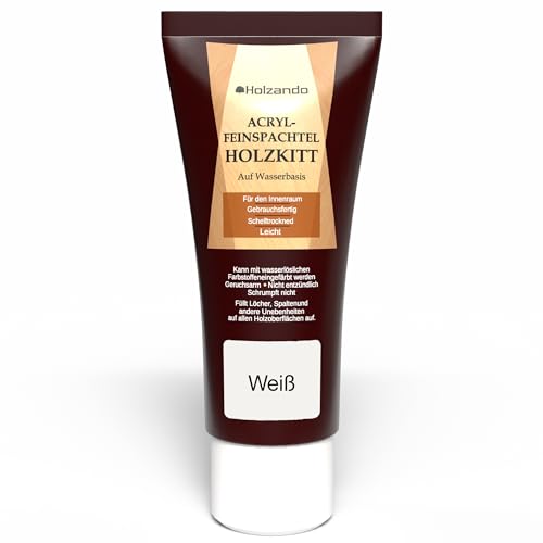 Masilla de madera acrílica fina para madera, OSB y paredes, color blanco 10, tubo de 250 g