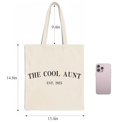 Image of Pavolini Aunt Gifts, Canvas Tote Bag, Best Auntie Gift Ideas, Gifts for Aunt for Birthday, Christmas, Cool Aunt Bag for Shopping