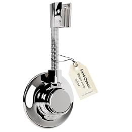 BathBeyond Shower Head Holder - Flexible Wall Mount Shower Head Holder for Hand Held Shower, Adhesive Sticker, Fixed-Chrome