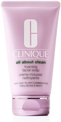 Clinique All About Clean Foaming Face Soap With Hyaluronic Acid + Glycerin For Very Dry to Dry Combination Skin Types, 150ml