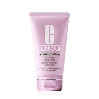 Clinique All About Clean Foaming Face Soap With Hyaluronic Acid + Glycerin For Very Dry to Dry Combination Skin Types, 150ml