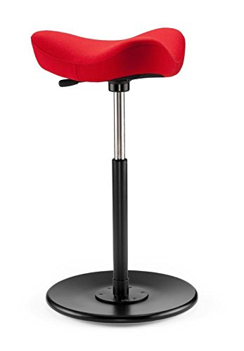 Varier Move  Taburete y Taburete/Rojo con Madera Plato Negro Lacado