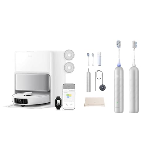 MOVA P50 Pro Ultra Robot Aspirador y Fregasuelos, 19000 Pa Fresh Pro 3DClean Cepillo de Dientes con aplicación, 2 Cabezales de Cepillado 3-en-1 Plateado