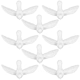 STOBOK 12Pcs Mini White Dove for Crafts Miniature Birds Figurines Bulk Resin Artificial Pigeon Model Toys for Dollhouse Decorations Accessories Realistic Birds Ornaments