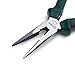 SATA 6-Inch Long Needle-Nose Side Cutting Pliers with Nickel-Chrome Steel Body and Green Anti-Slip Handles - ST70101AST
