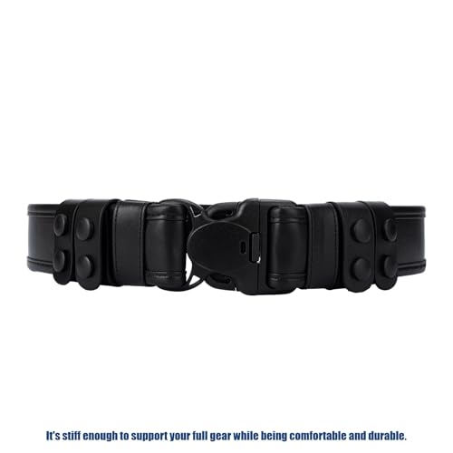 Plain Black Police Duty Belts Law Enforcement Sheriff Security 2" Outer Belt Loop Liner Tri-Release Buckle 4 Keepers3