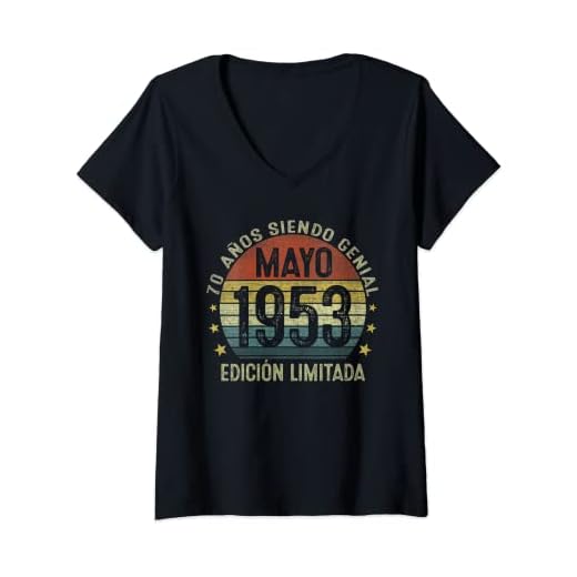 Mujer Regalo 70 Años Cumpleaños Hombre Mujer Hecho En Mayo 1953 Camiseta Cuello V