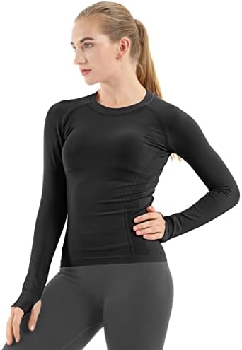 MathCat Seamless Long Sleeve Workout Tops for Women