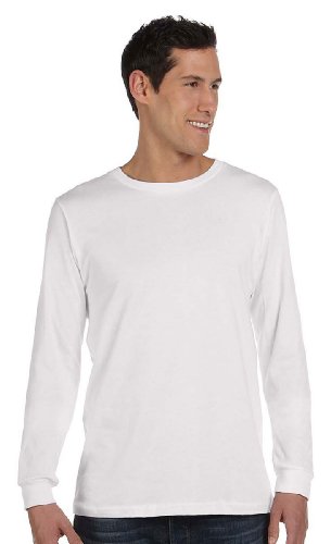 Bella + Canvas Unisex Jersey Long-Sleeve T-Shirt M WHITE