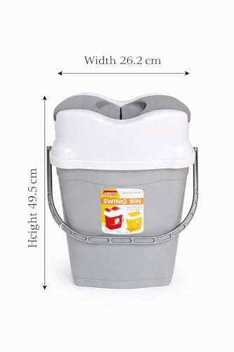 Image of ARISTO Utility Plastic Swing Lid Dustbin 28 LTR (Grey)